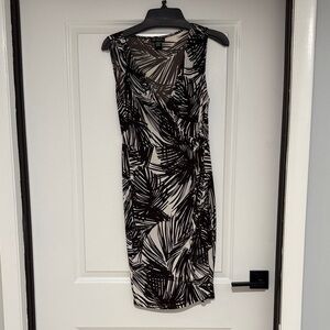 Elegant Brown and White Patterned Dress